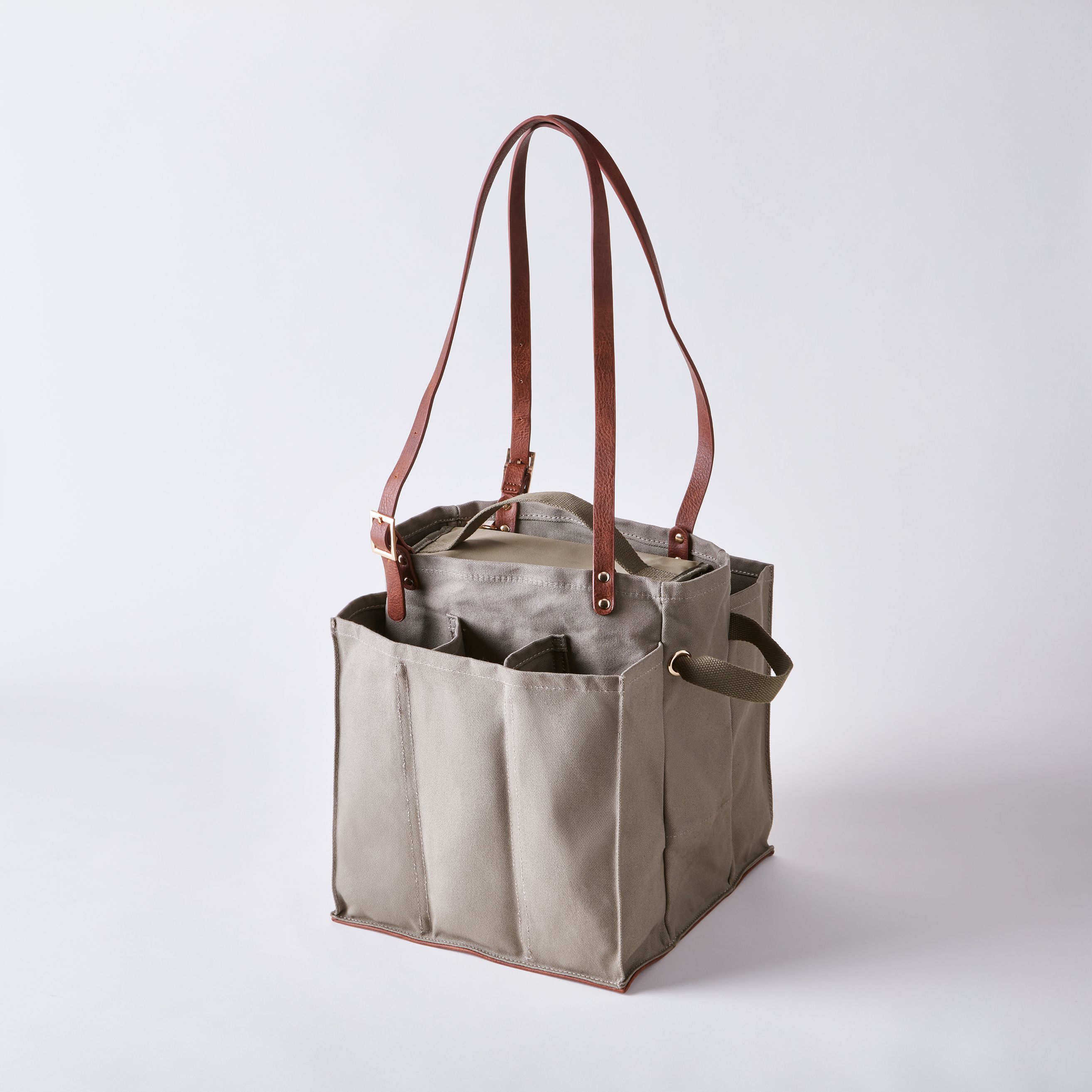 Multi-Pocket Canvas Market Tote