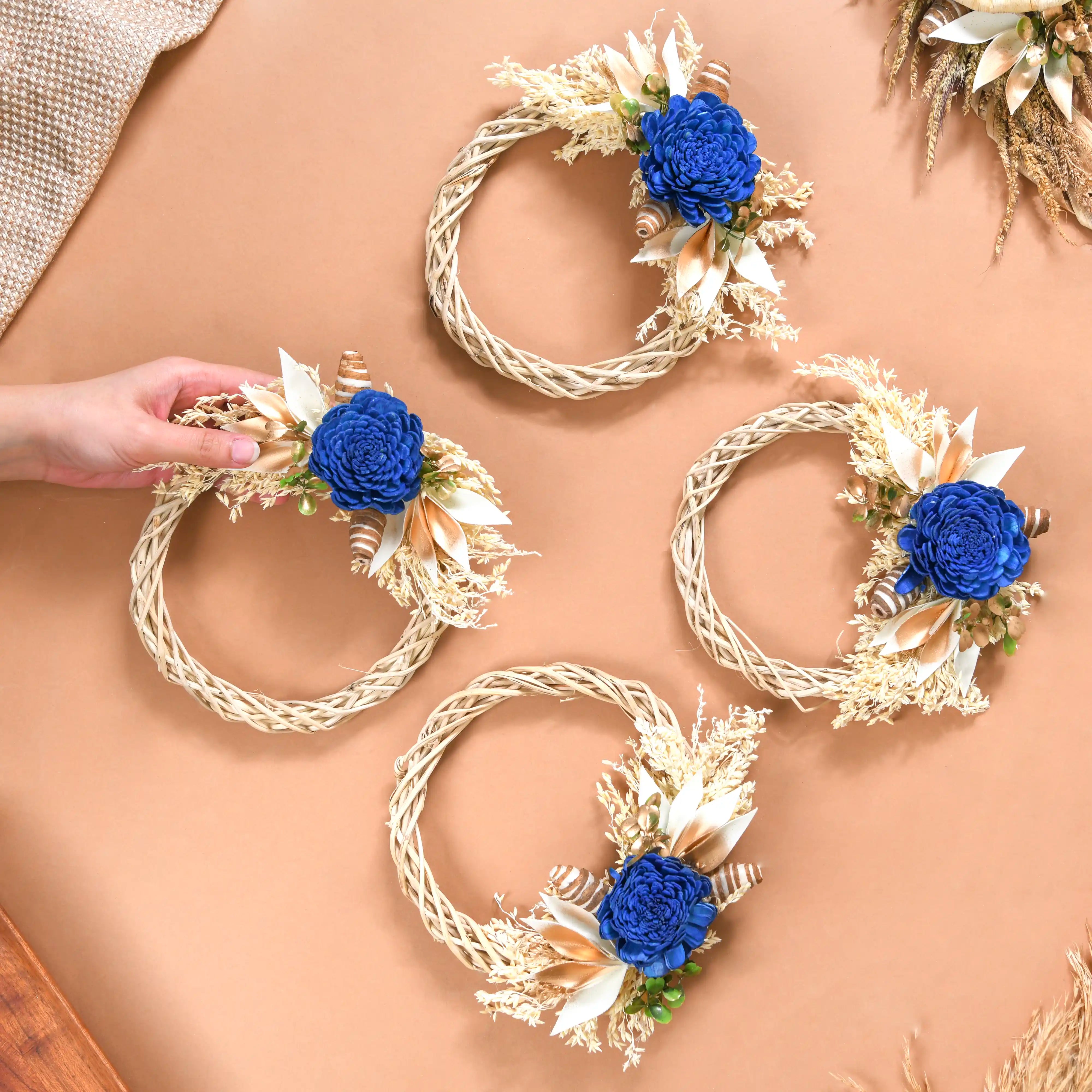 Mini Shola Flower Wreath Eco-Friendly Set Of 4