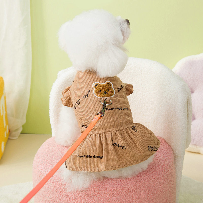 Bear Letter Printed Dog Dress Harness