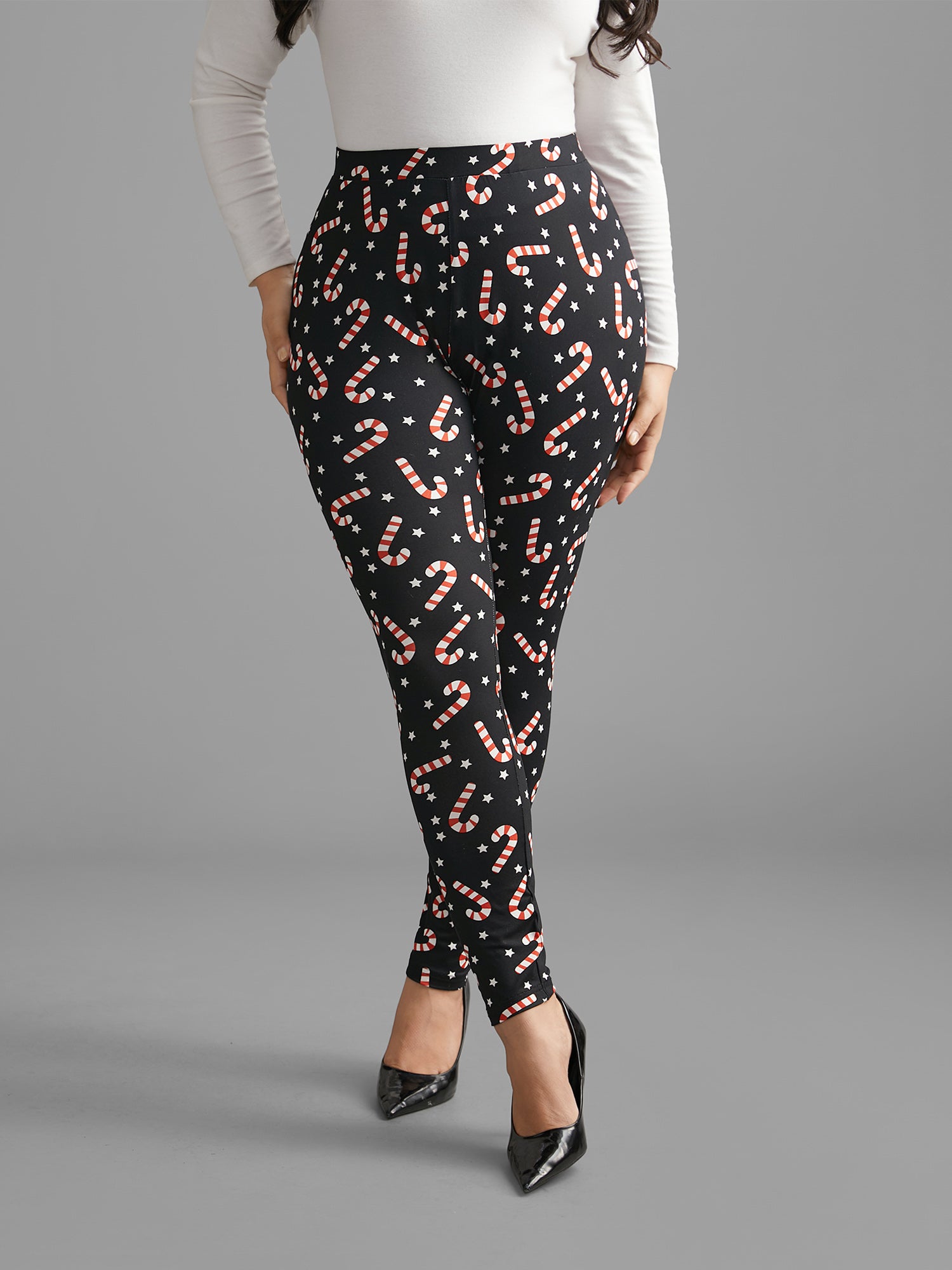 Colorful Bulb Print Festive Leggings