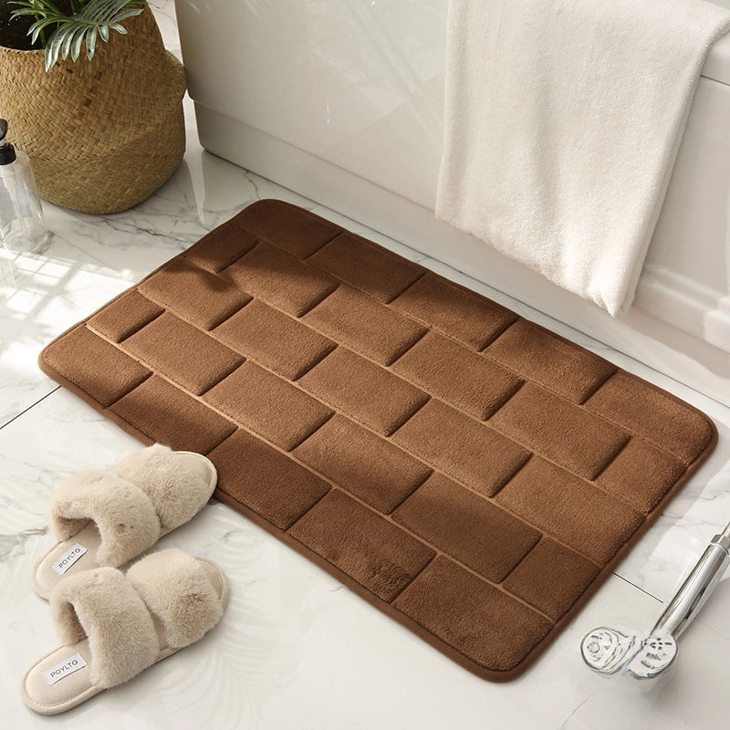 Memory Sponge Door Mat Bedroom Foot Mat Kitchen Mat Bathroom Water Absorbent Quick-drying Carpet Bathroom Non-slip Floor Mat