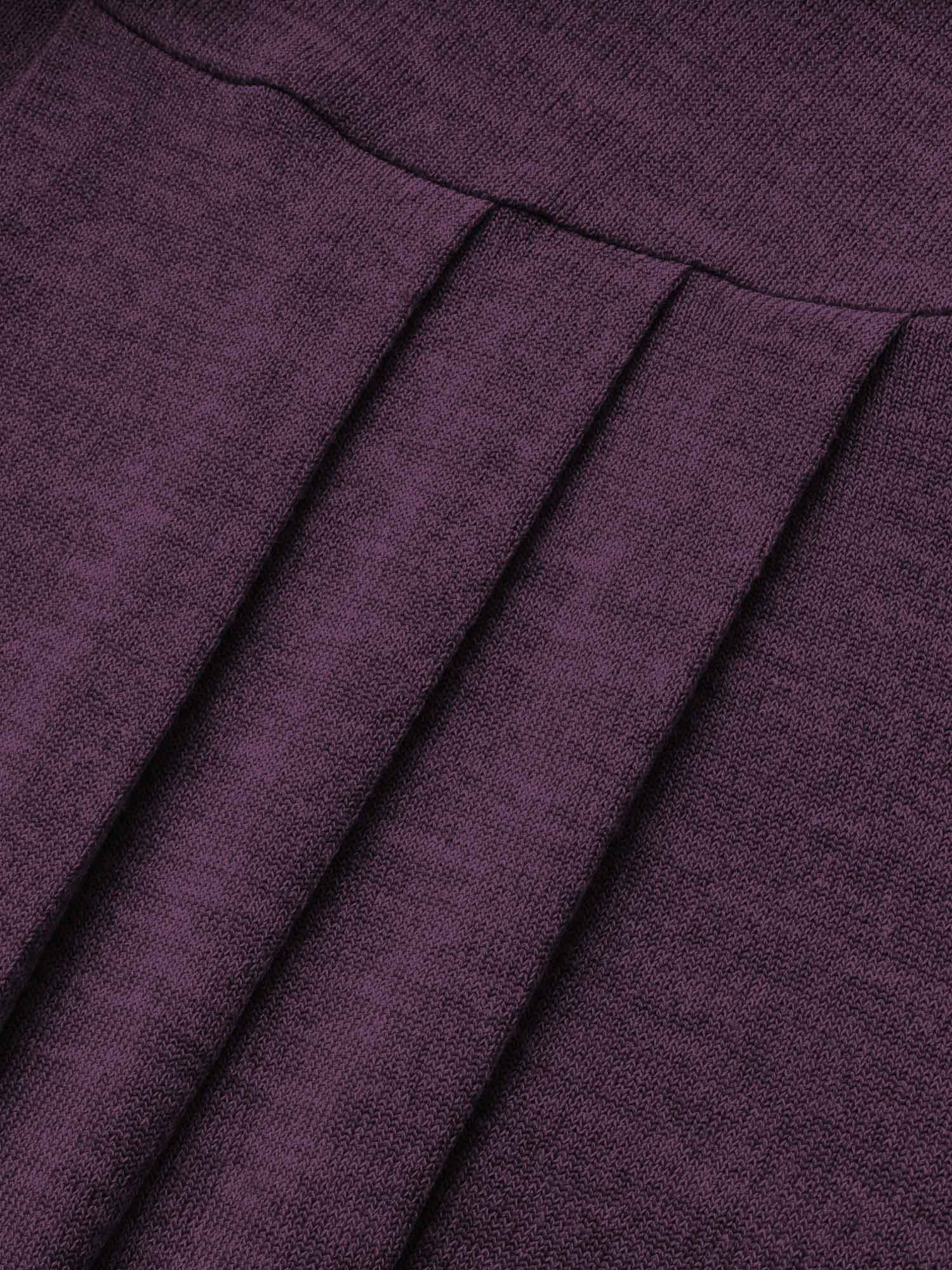 Round Neck Heather Pleated T-shirt