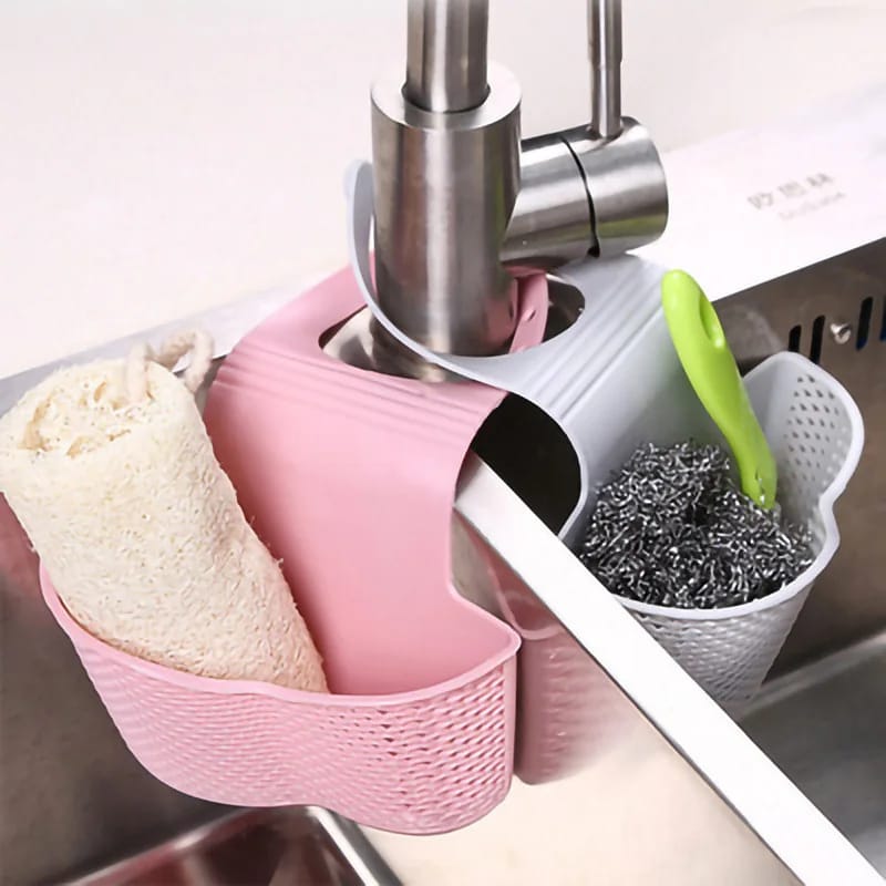 Kitchen Sink Sponge Basket Drain Water Sponge Bag