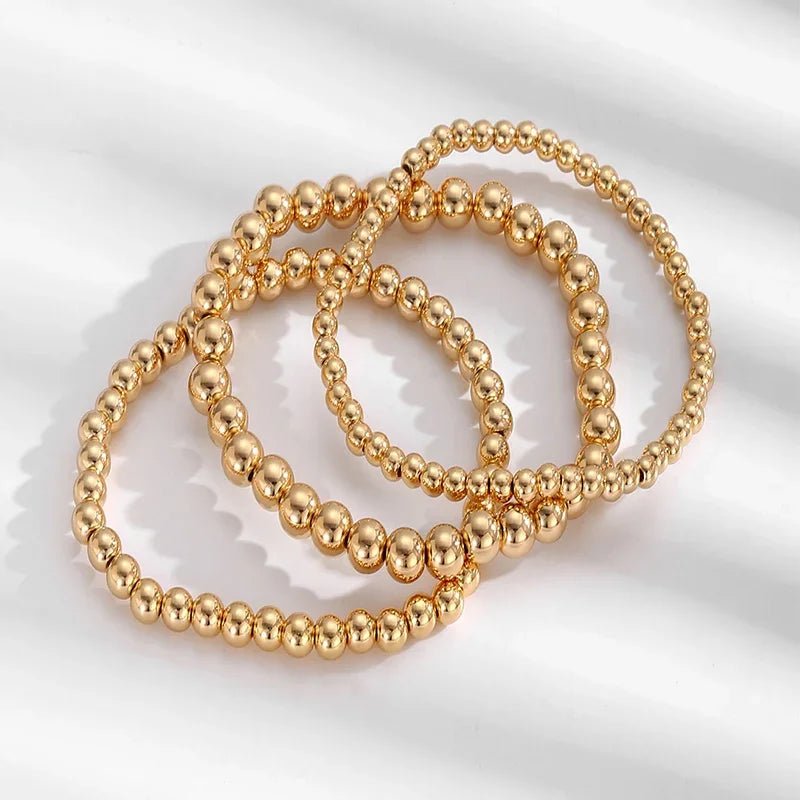 7pcs Gold Beaded Bracelet Stack