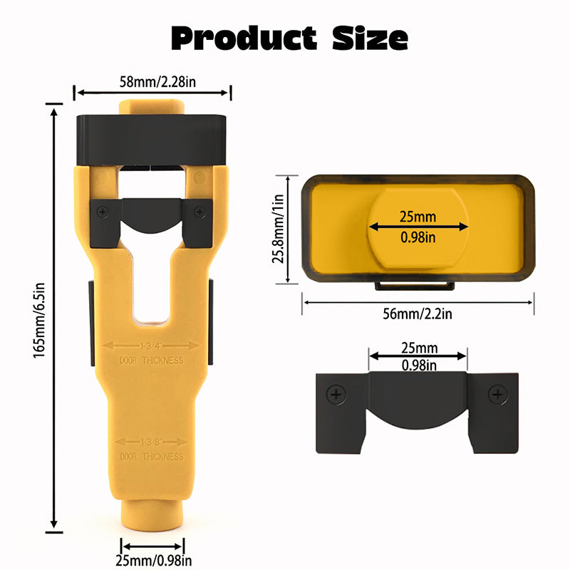 Door Latch Mortise Tool for 1-3/4in & 1-3/8in