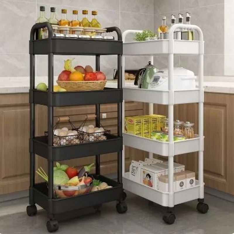 Mobile Storage Rack Trolley Kitchen Bathroom Bedroom Multi Storey Snacks Storage Rack With Wheels