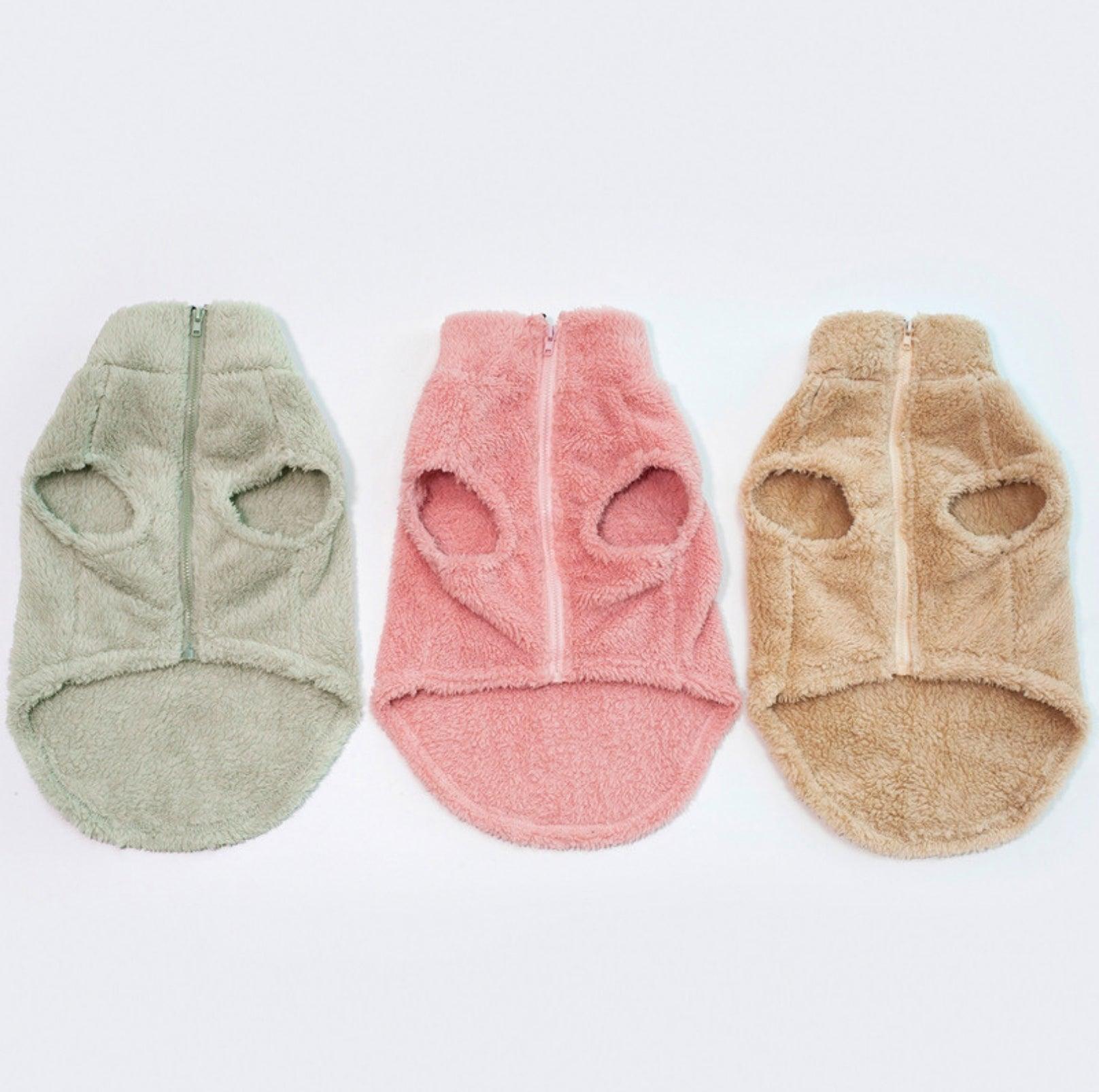 High-Collar Plush Dog Sweater