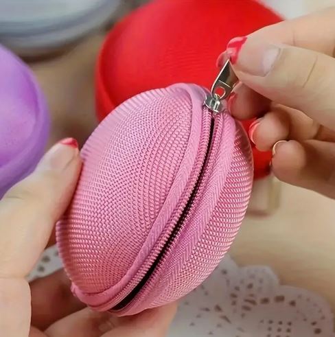1Pc Portable Mini Zipper Earphone Case. Bluetooth Headset Earbud Storage Box Bag