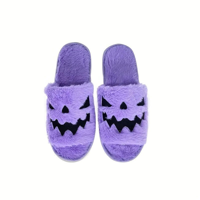 Fuzzy Halloween Slippers