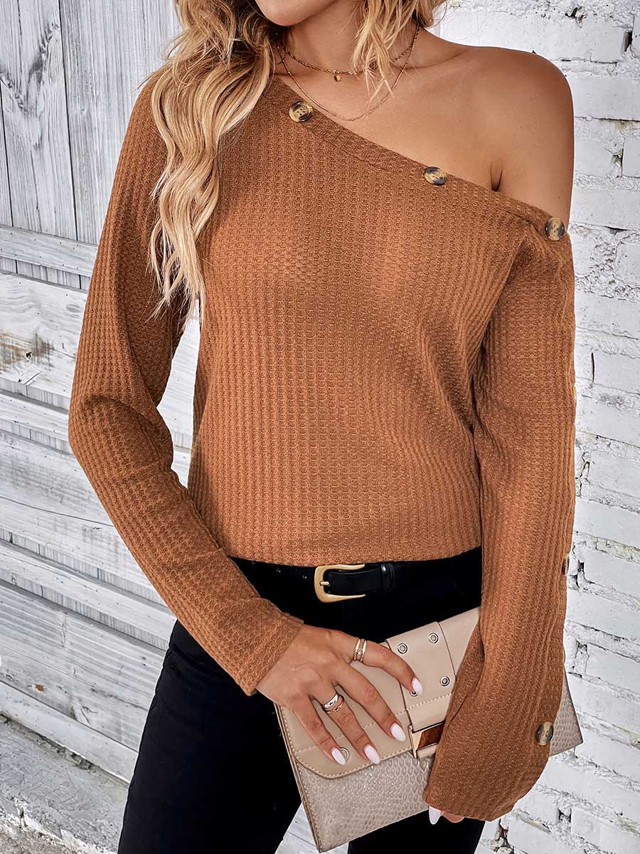 Long Sleeve Knit Slim Strapless Top