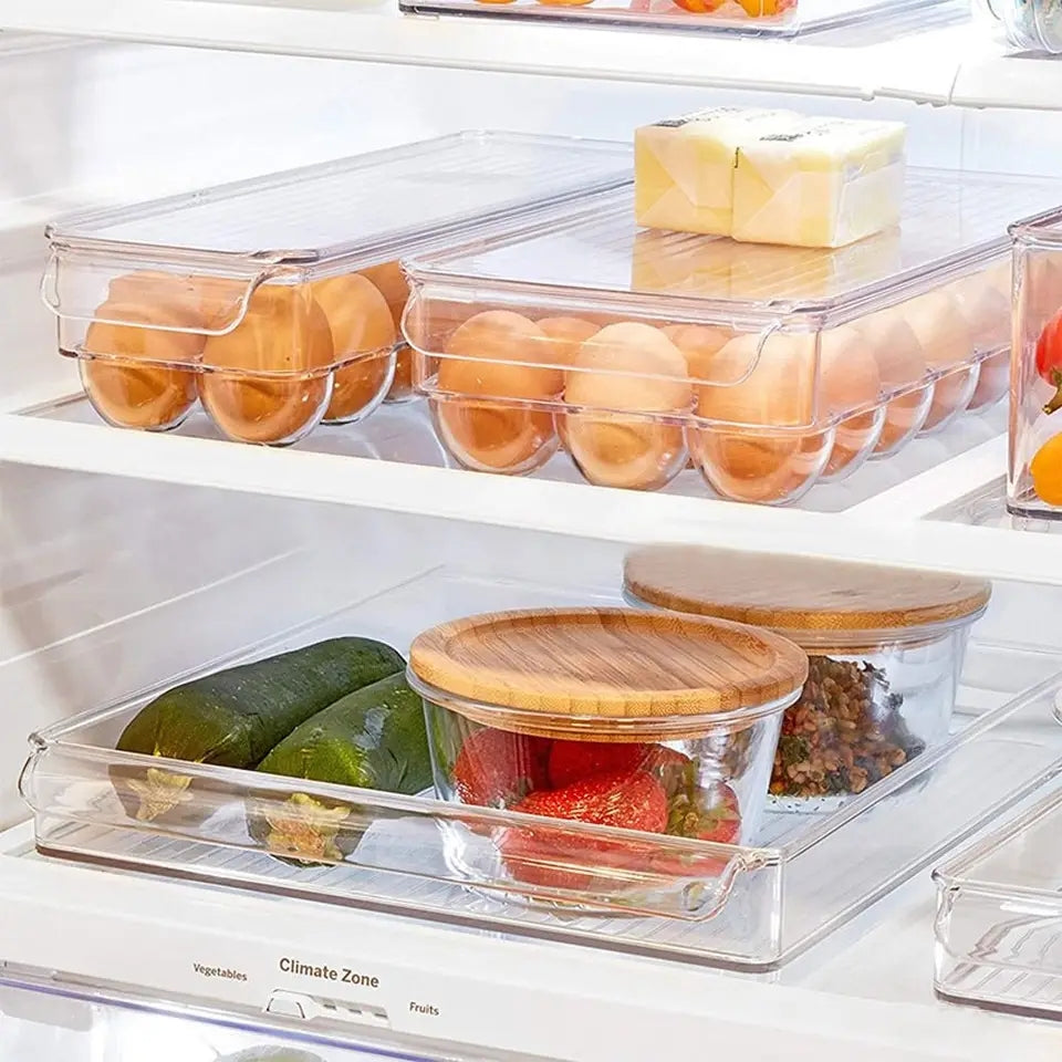 MULTIPLE GRIDS EGG STORAGE BOX WITH LID