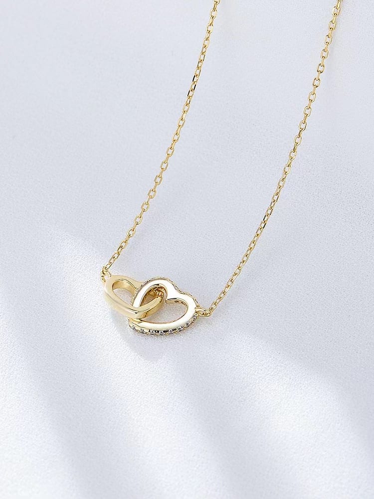 925 Sterling Silver Cubic Zirconia Link Necklace