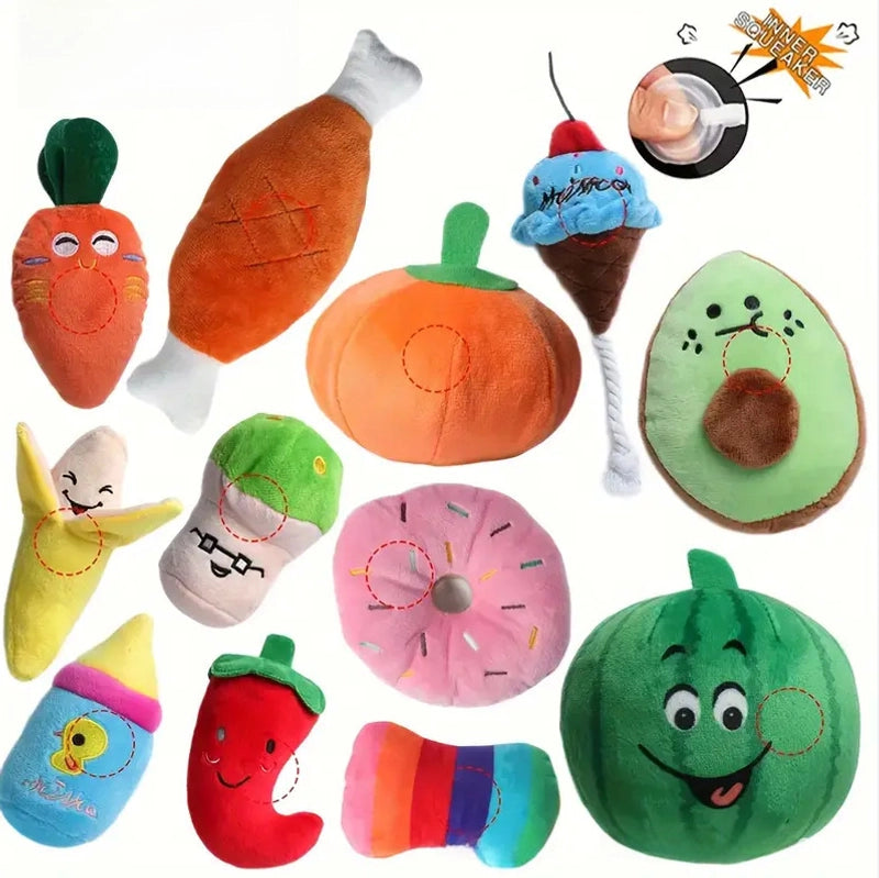 Pet Voice Plush Toy Banana Chicken Leg Venting Cat Dog Plush Voice Toy Pet Gift Pack Set Toy