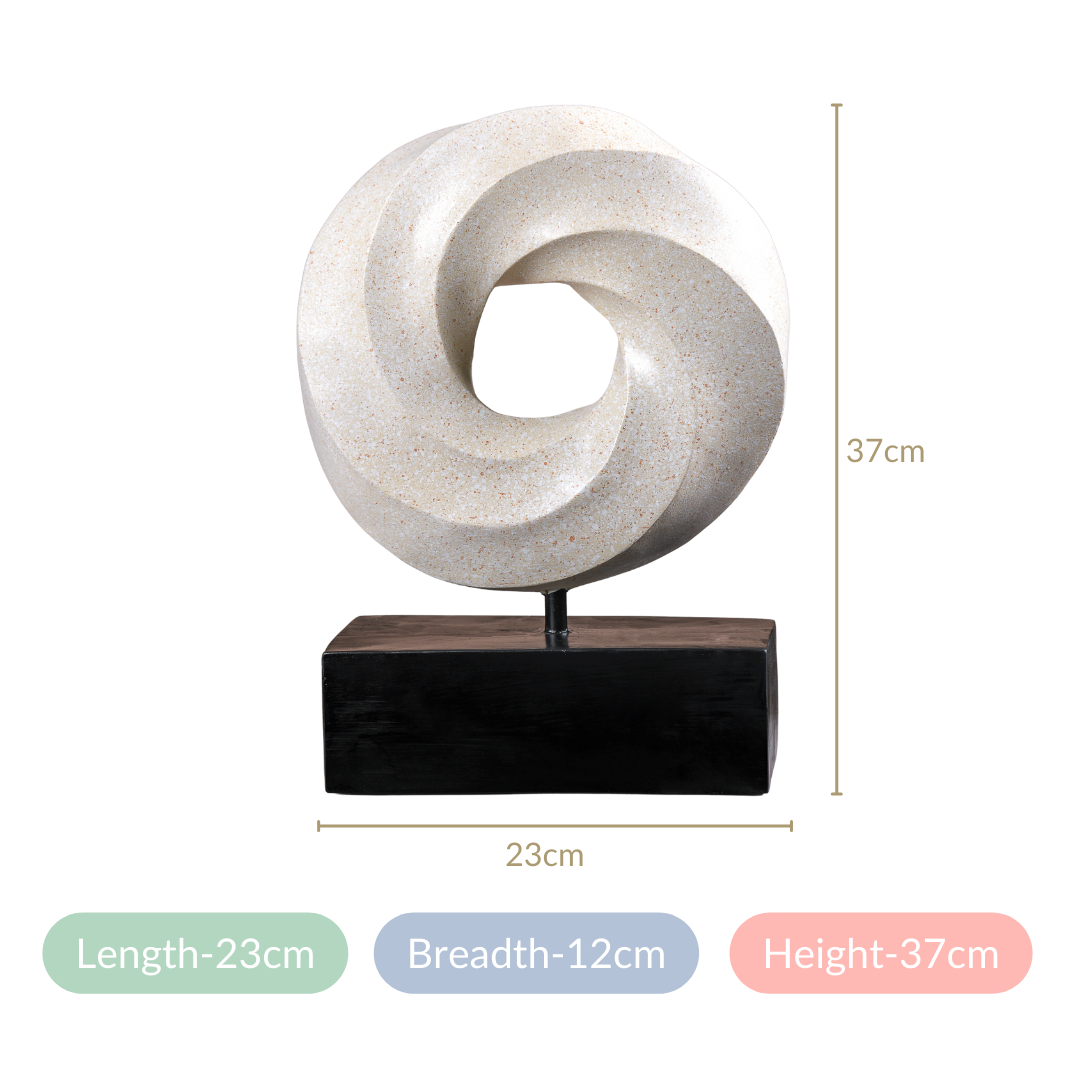 Vortex Art Decor Showpiece White