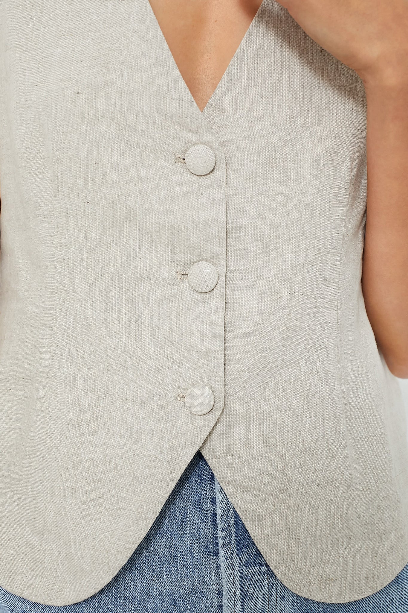 Natural Linen Swing Freya Vest