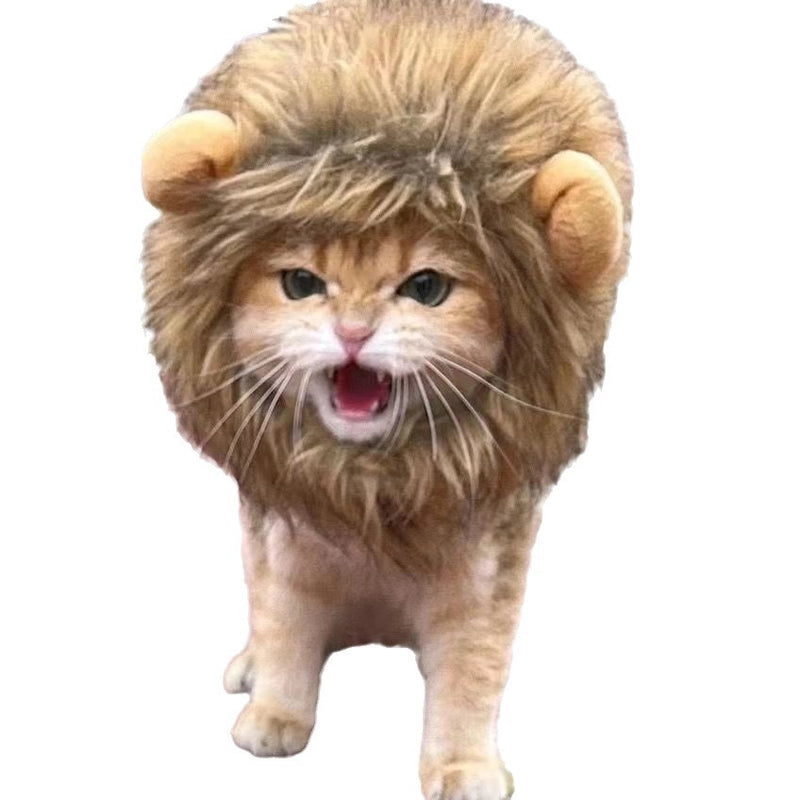 Online Celebrity Pet Cat Dog Lion Wig Headgear Rabbit Ears Funny Headdress Halloween Dress Up Transformation Hat
