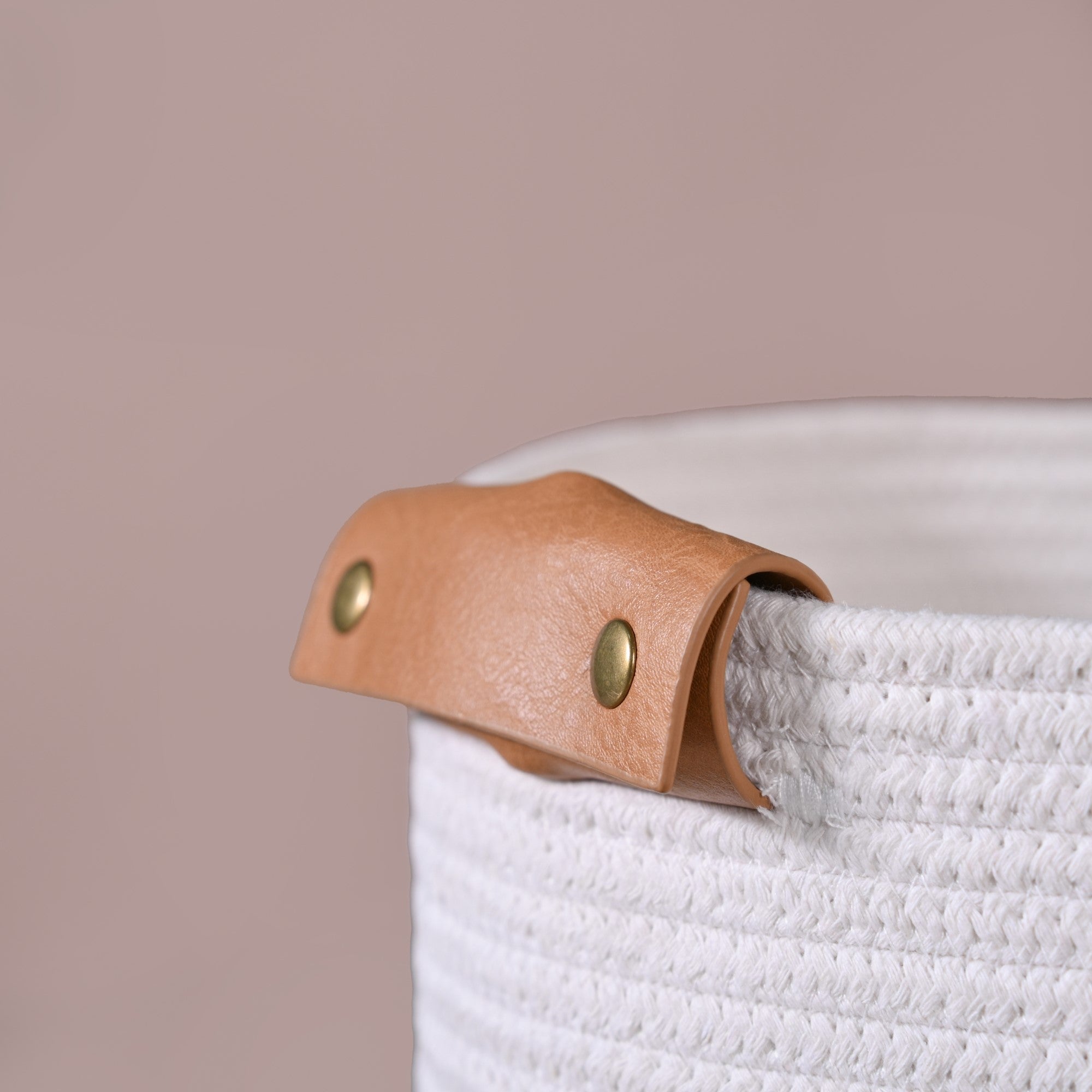 White Rainbow Basket With Handles 30cm