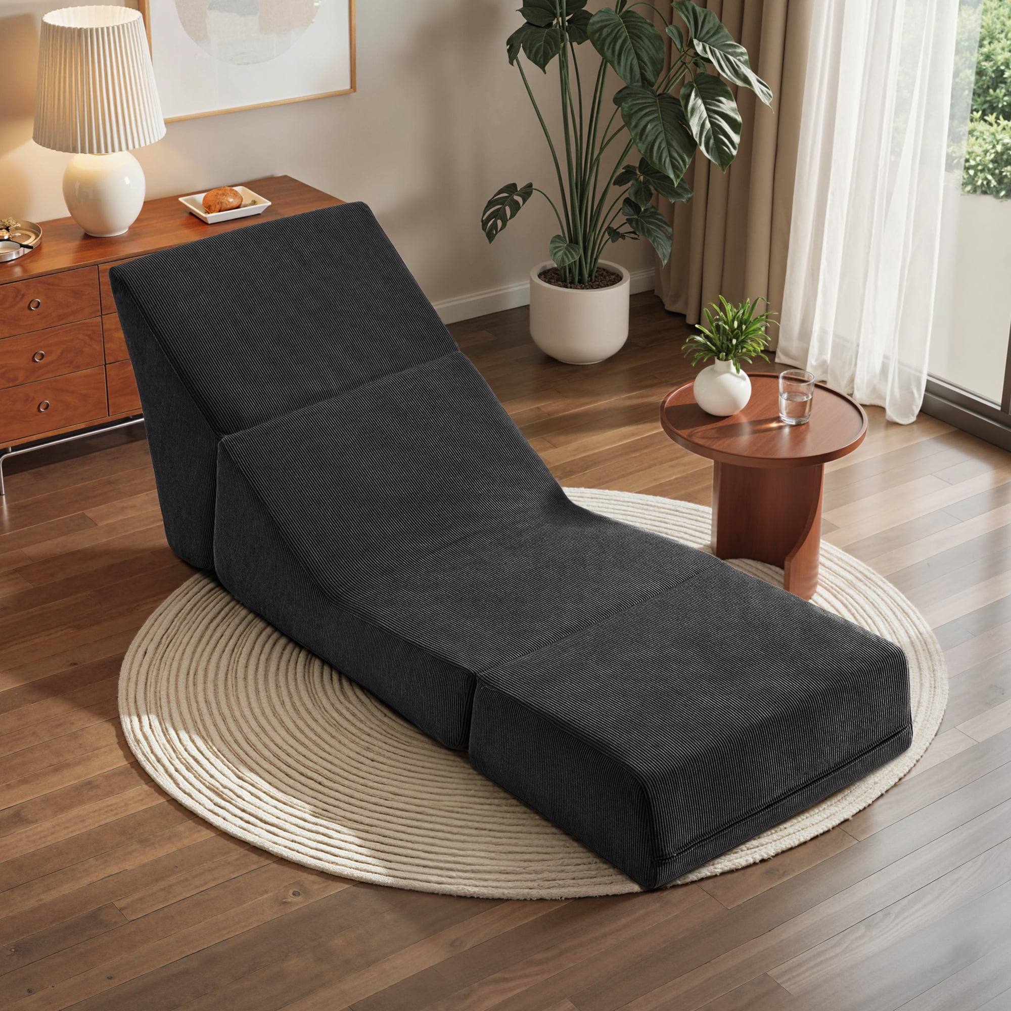 Folding Sofa Bed, 3 in 1 Convertible Sleeper Chair, Floor Couch with Back Support, Single Chair Bed for Living Room