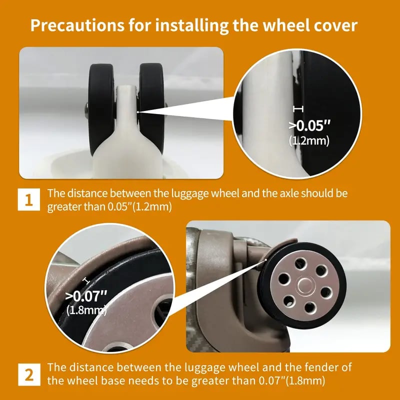 8 Pcs Luggage Compartment Wheel Protection Cover