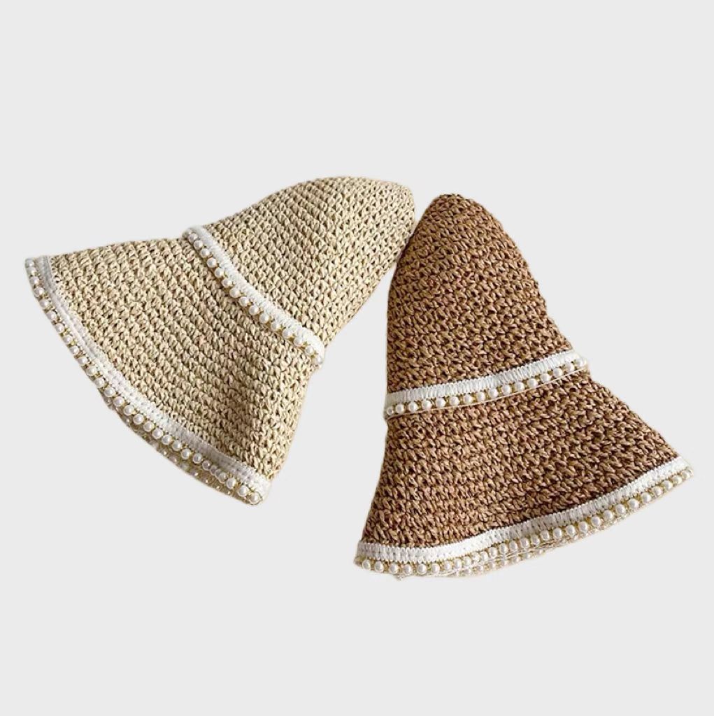 Pearl Foldable Straw Hat