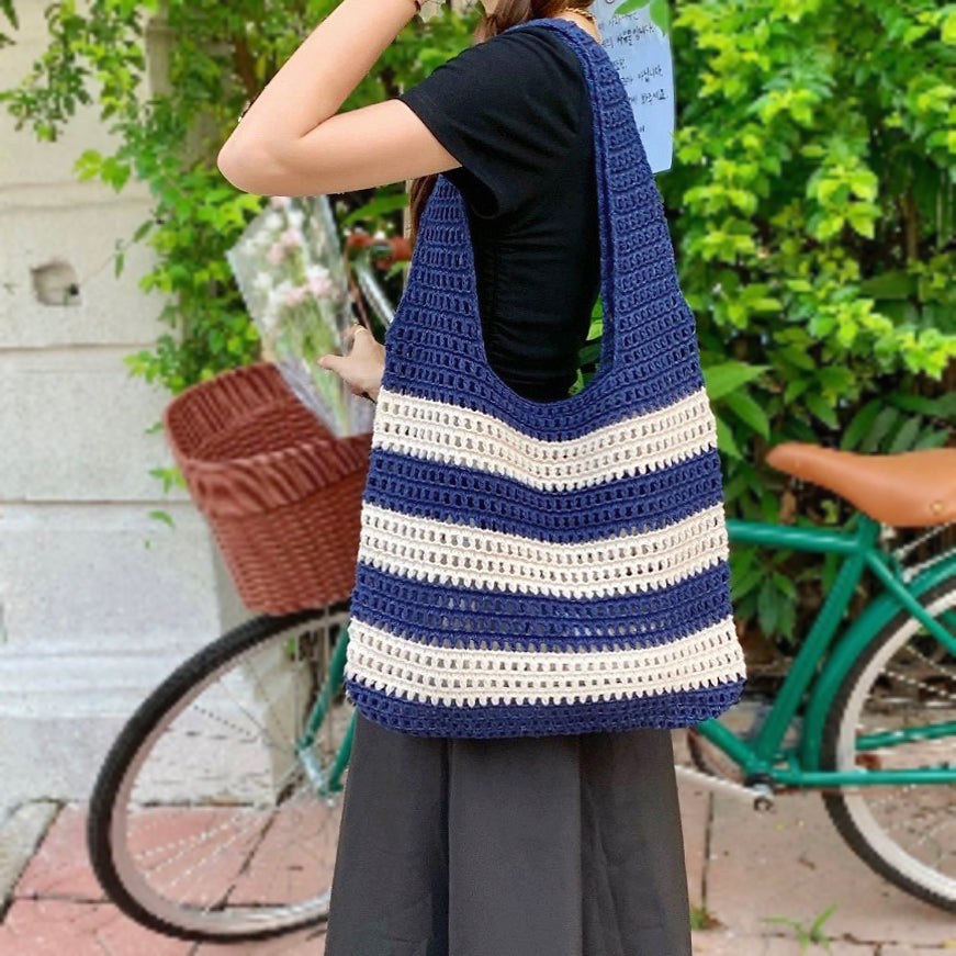 Wide Stripe Crochet Bag