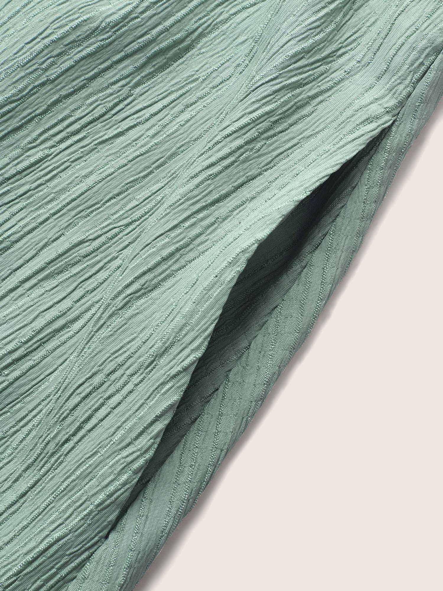 Texture Lace Trim Belted Cami Dress