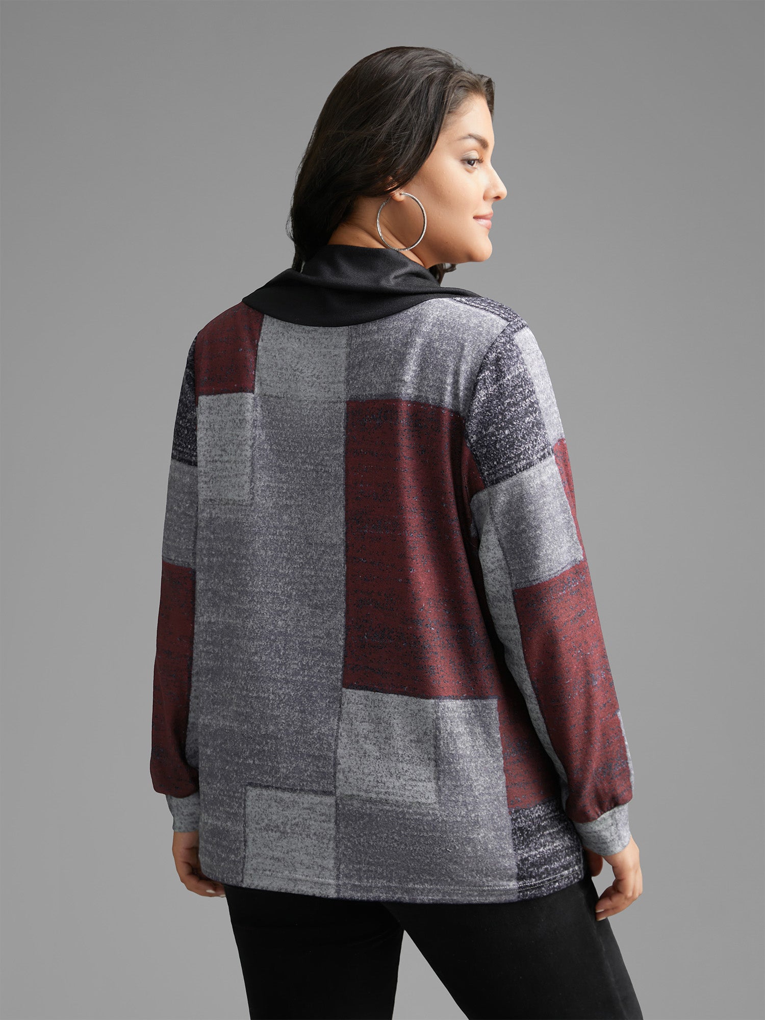 Asymmetrical Colorblock Button Detail Pleated T-shirt