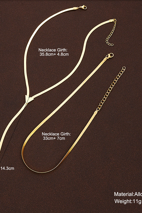 Two Pieces Simple Hiphop Metal Chain Necklace