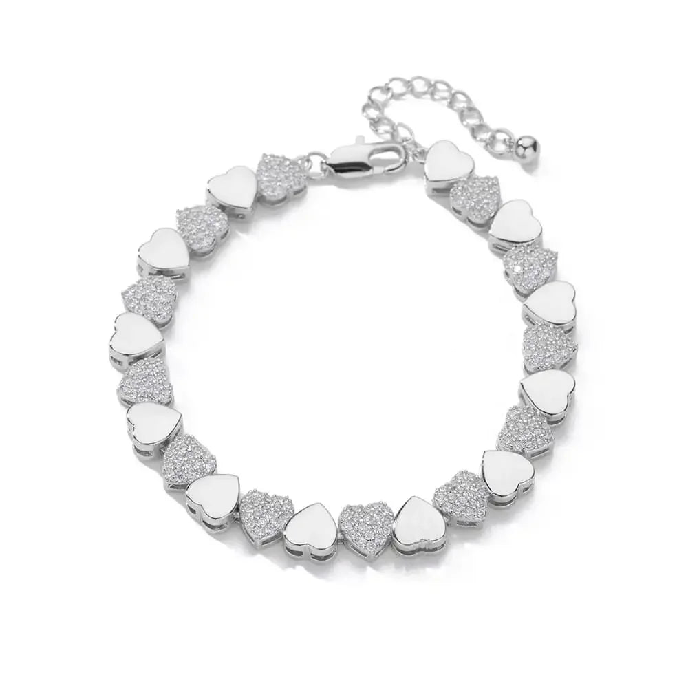 Dainty Heart Speckled Contrast Bracelet