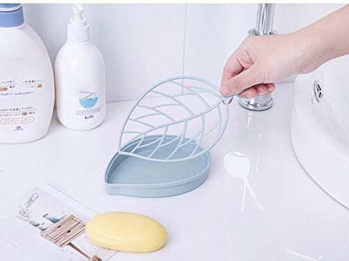 Beautiful Leaf Shape Double Layer Soap Dish Case Holder For Bathroom