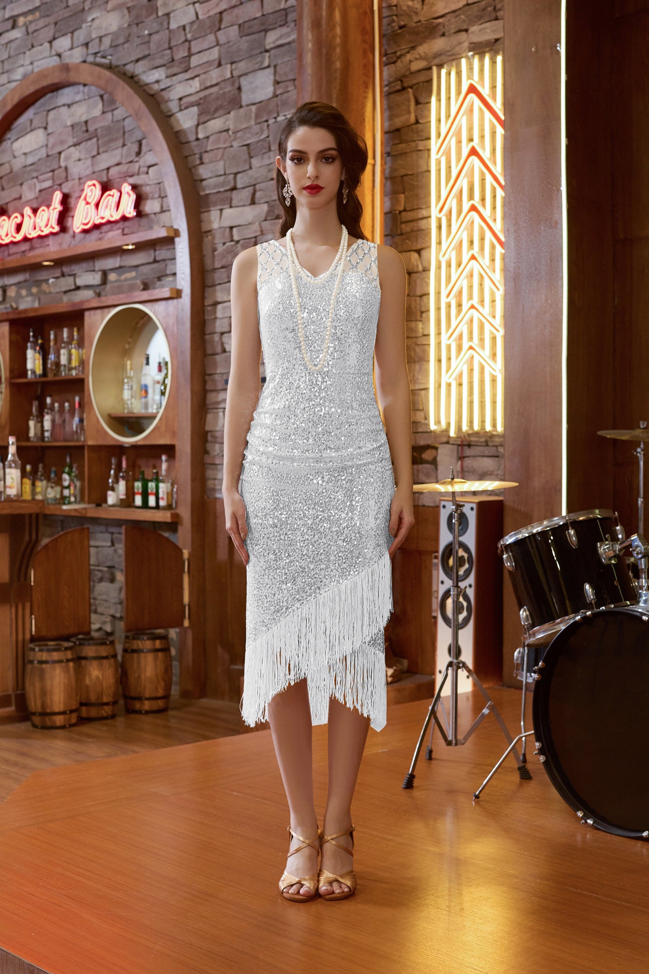 Seckill Offer⌛Sequin Dress Simple 1920s Flapper Cocktail Party Dresses
