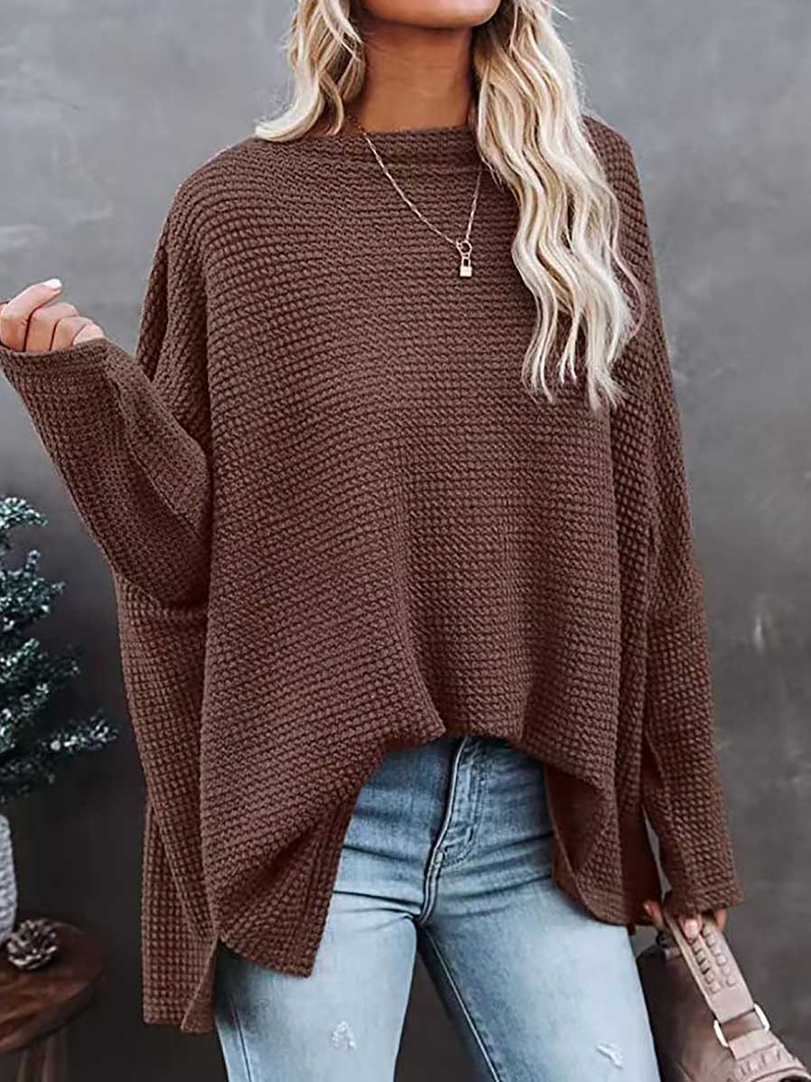 Knitted waffle slouchy top
