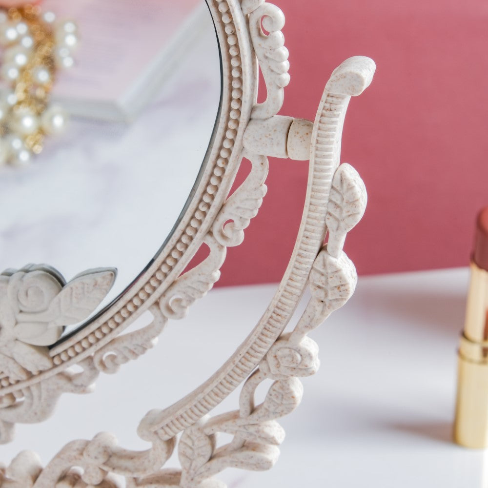Vintage Heart Double Sided Mirror Ivory
