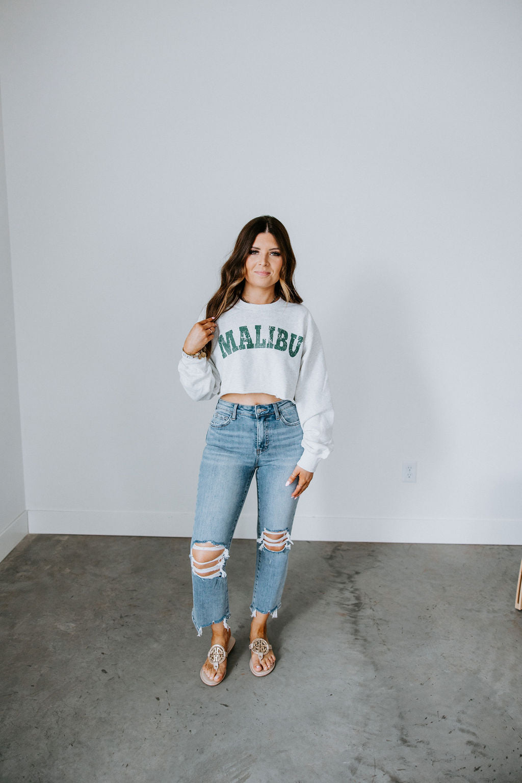 Malibu Cropped Graphic Sweatshirt