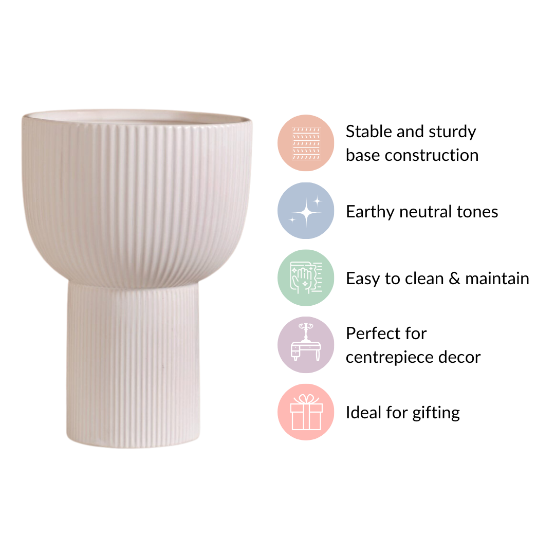 European Ceramic Flower Pot White