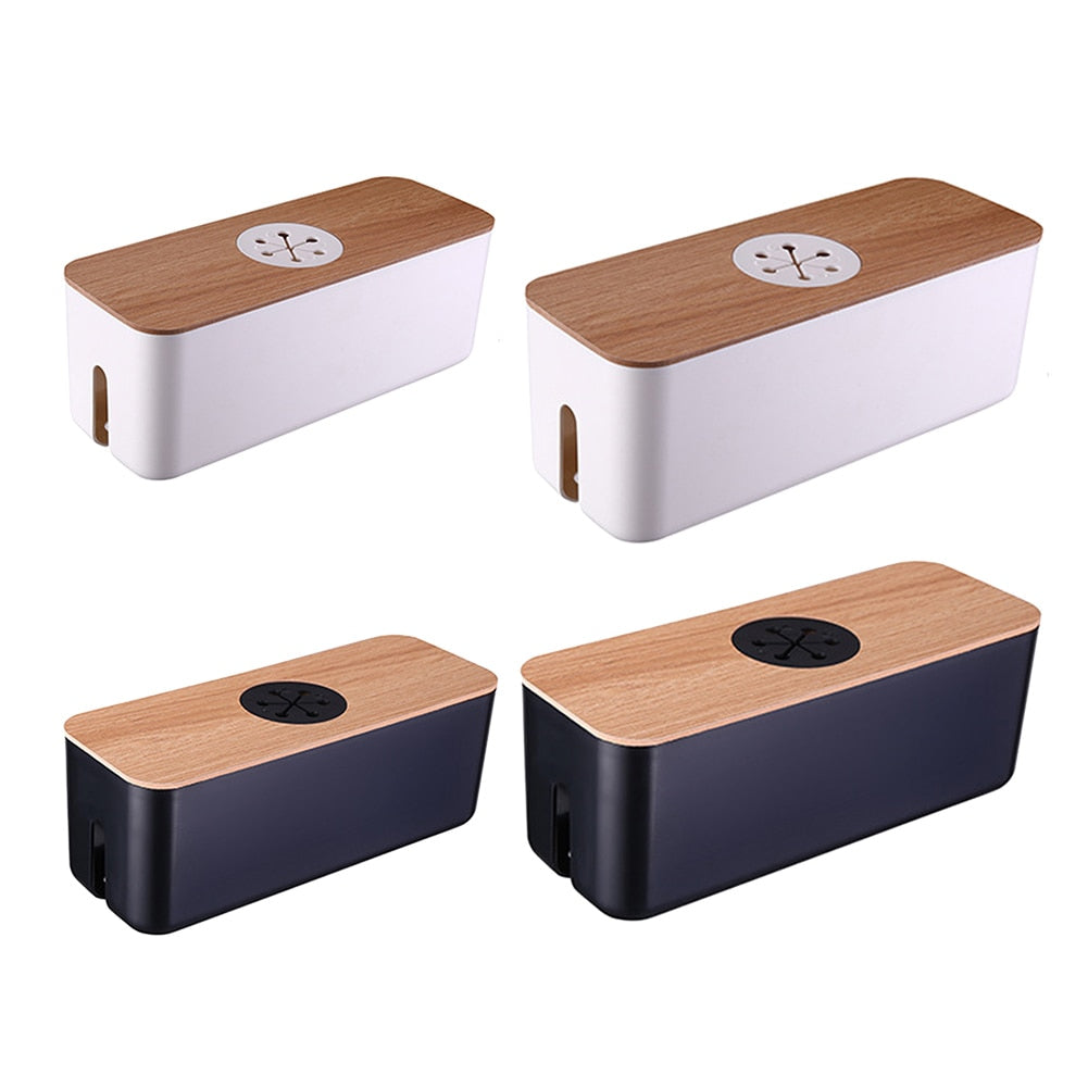Wooden Cord Organizer Box
