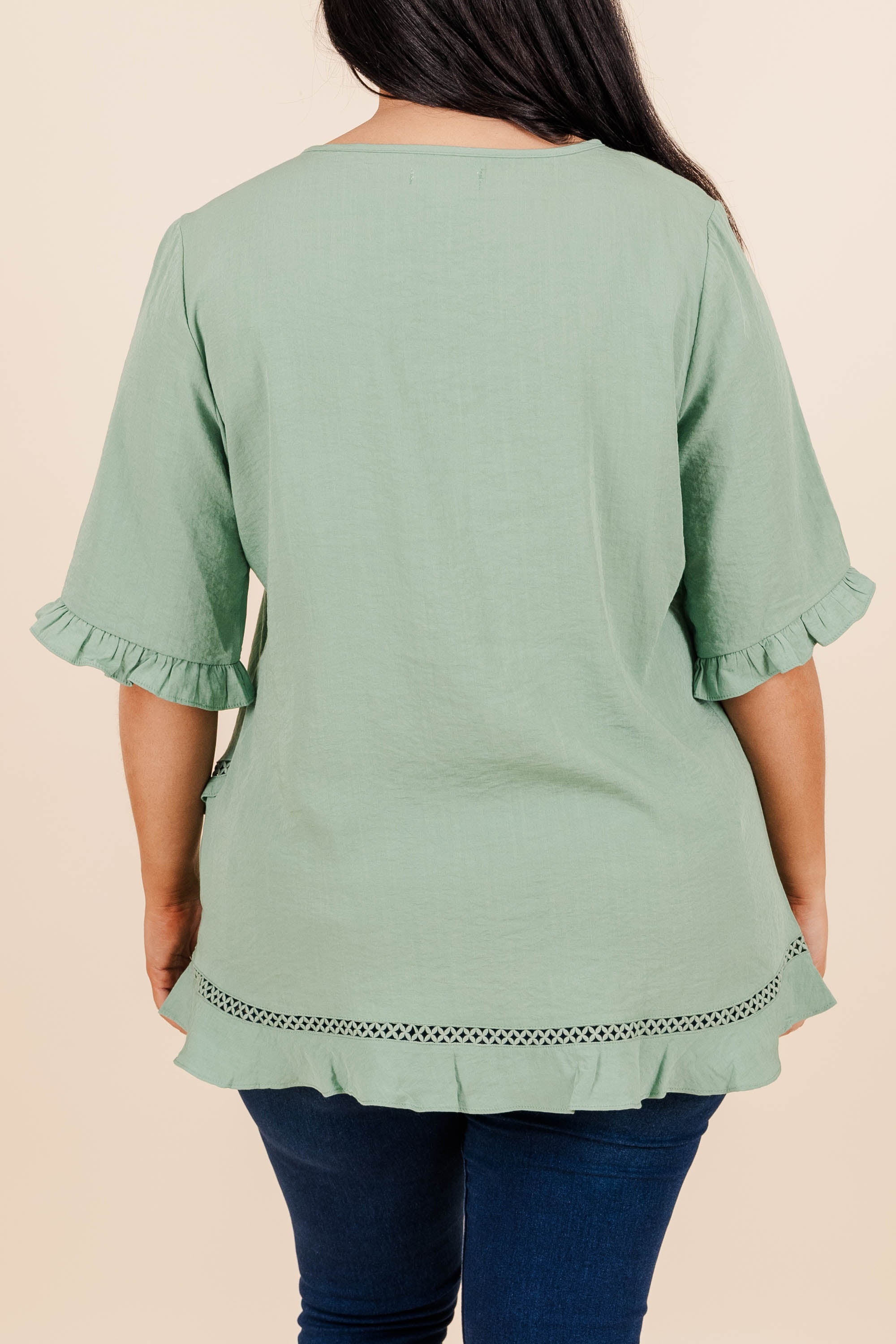 Head Clover Heels Top. Sage