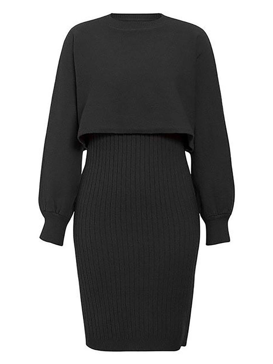 Full Of Surprises Ribbed Knit Midi Dress