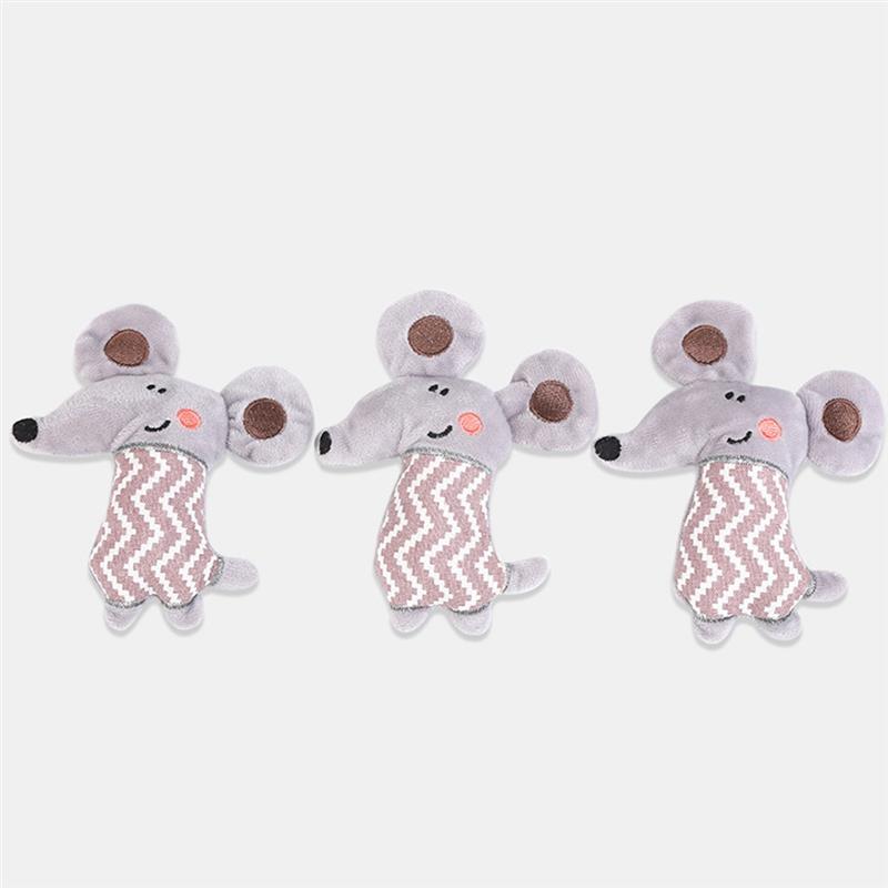 3Pcs Cat Plush Catnip Mice Toys