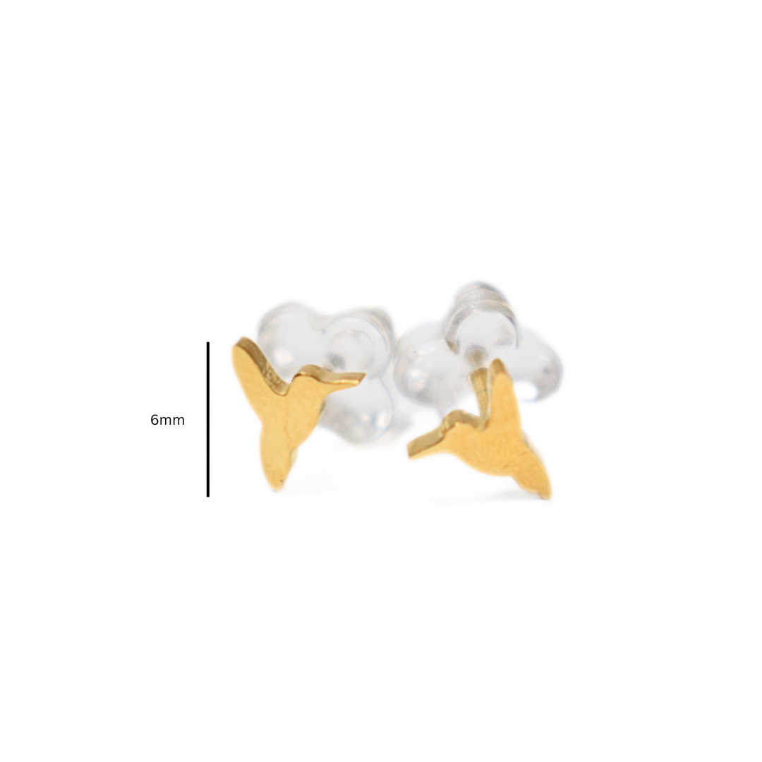 Tiny hummingbird studs - Silver