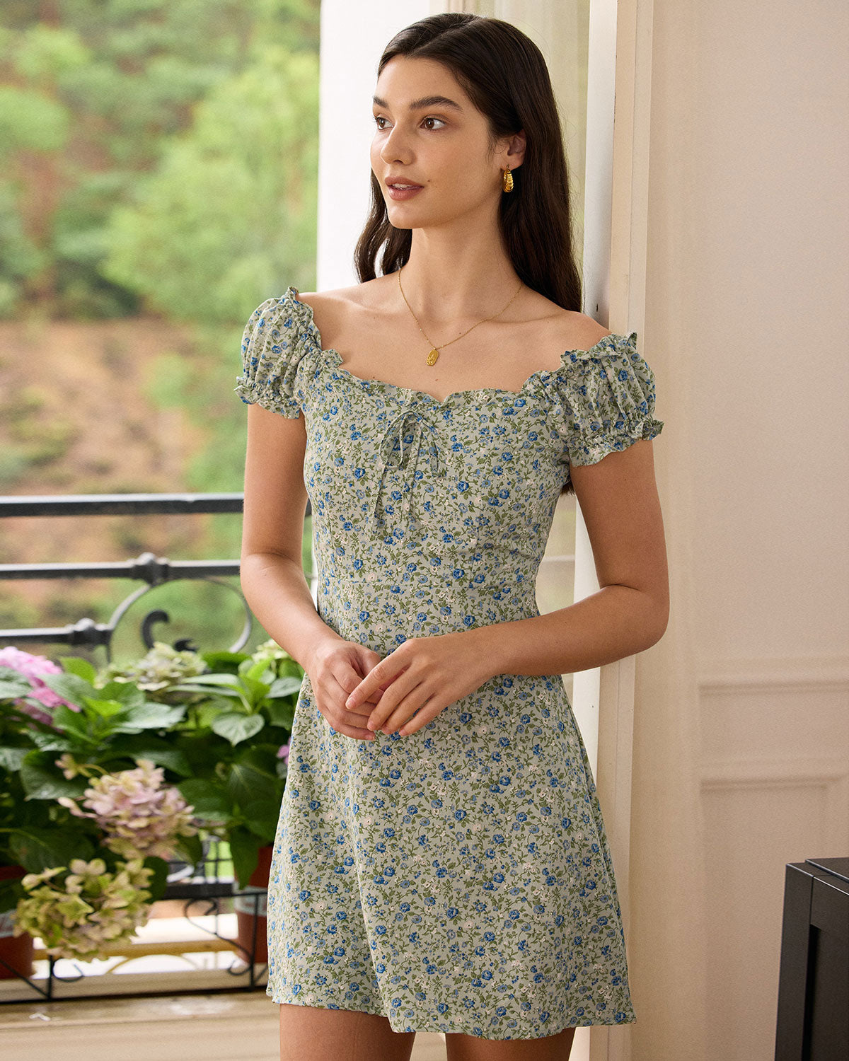 The Ruffle Edge Floral Mini Dress