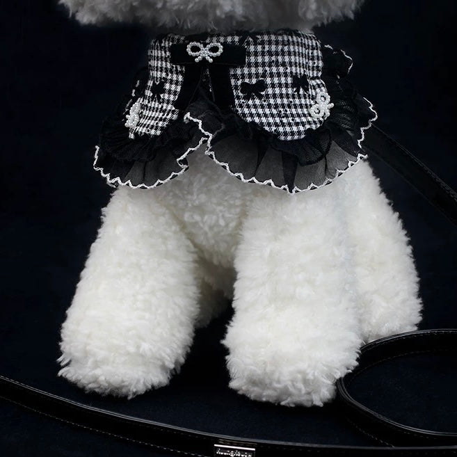 Lace Plaid Bow Pattern Dog Cat Bib Collar