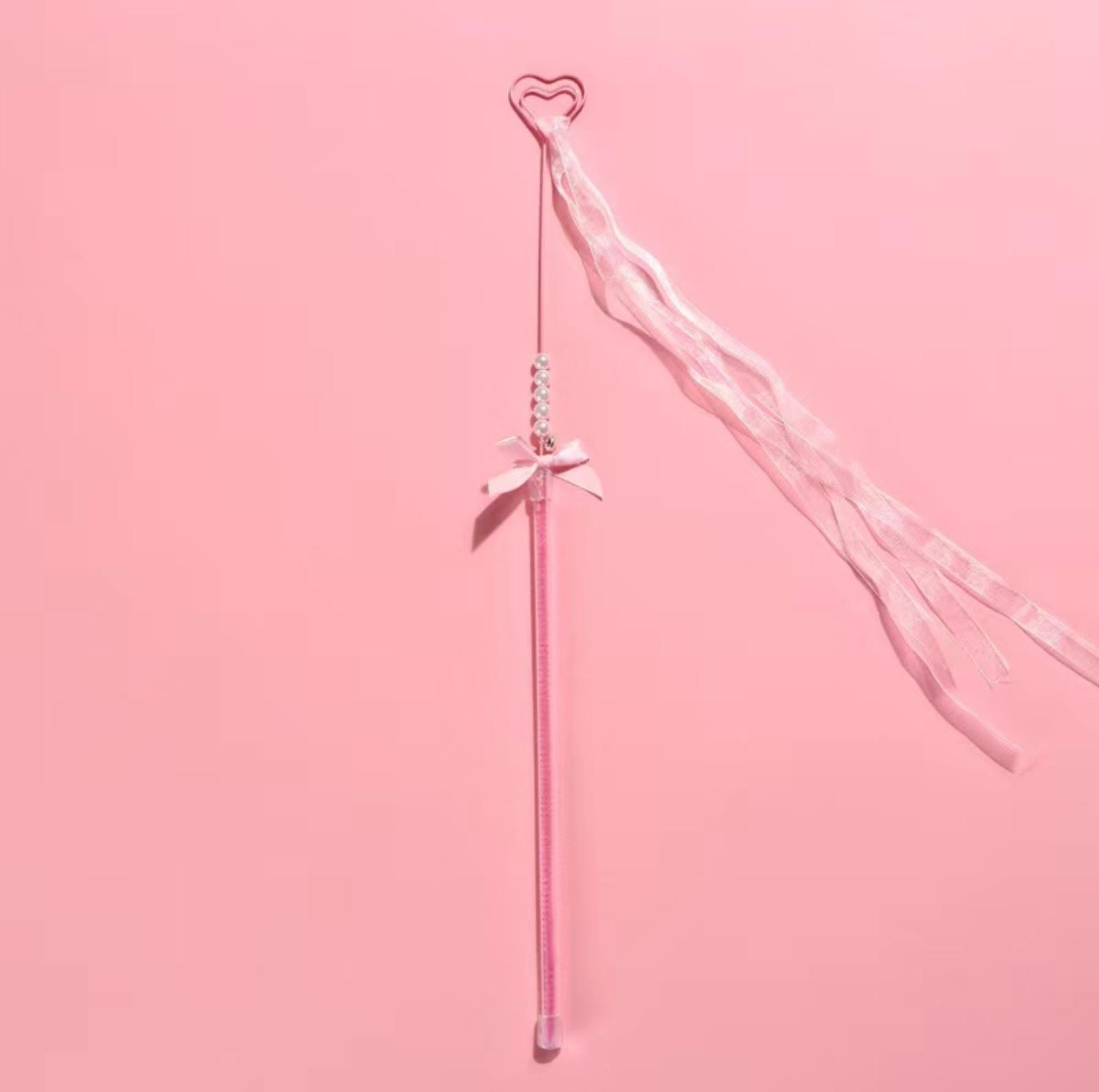Pink Fairy Ribbon Cat Stick Cat Toy