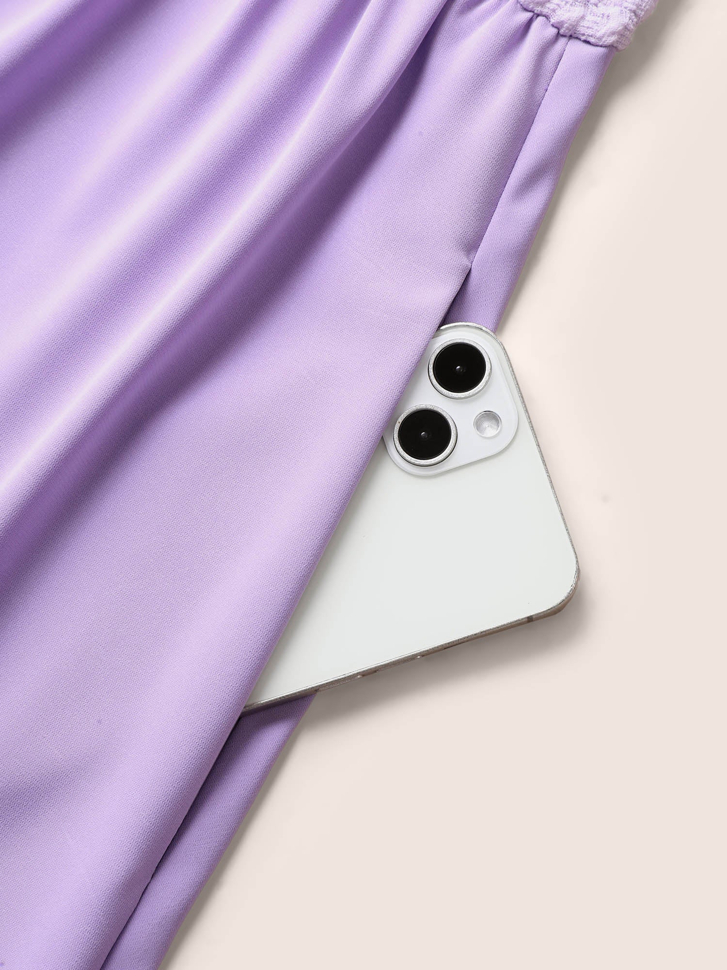 V Neck Solid Textured Patchwork Midi Dress