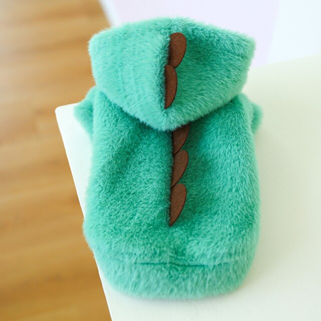 Dinosaur Fleece Dog Hoodie Coat
