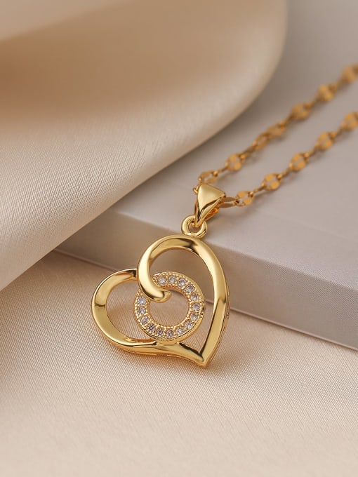 Cubic Zirconia Heart Shaped Pendant & Chain