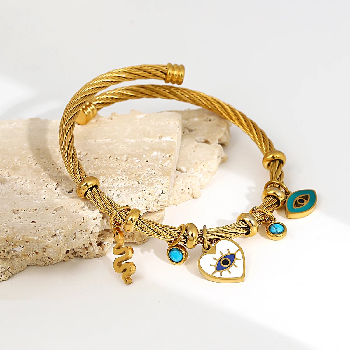 Boho Evil Eye Rope Bangle Bracelet