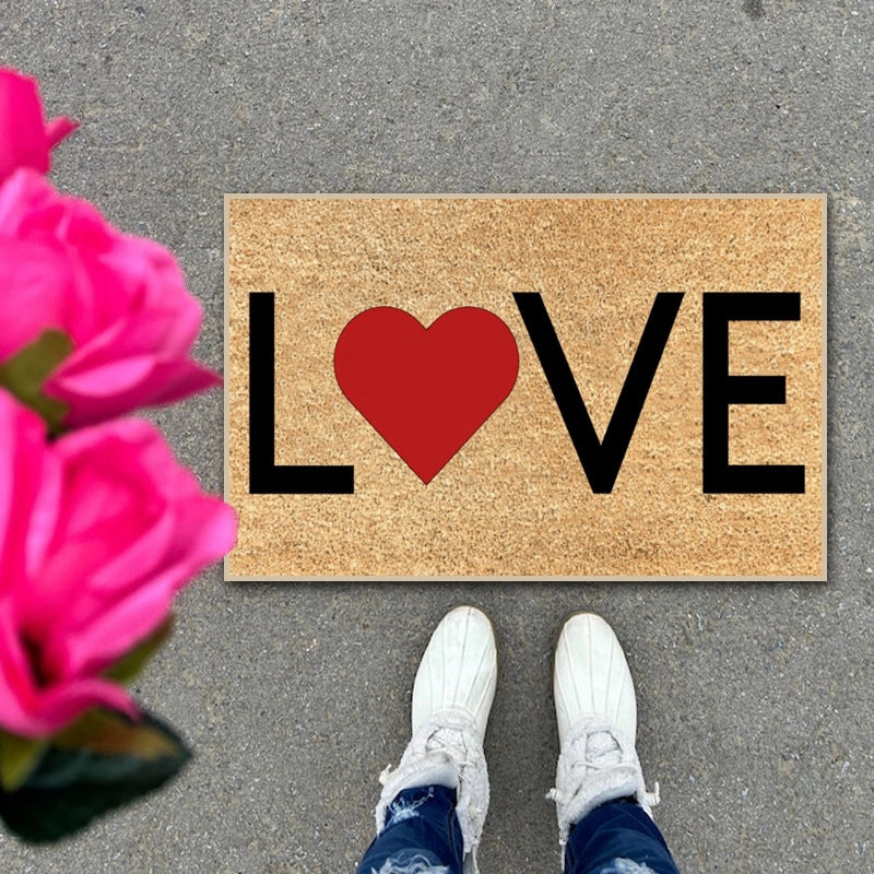 Valentine'S Day Casual Letter Heart Shape Polyester Carpet Bathing