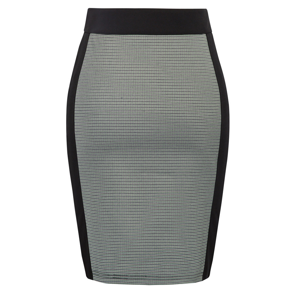 High Waist Hips-Wrapped Contrast Color Pencil Skirt