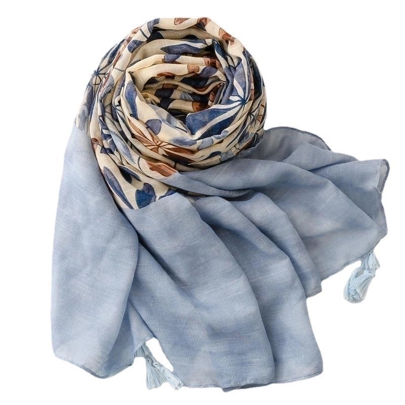 Women's Fashion Flower Polyester Bunchy Yarn Printing Winter Scarves